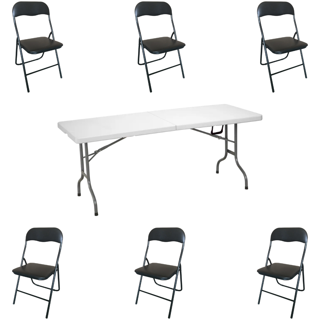 1st fällbart Bord och 6st fällbara stolar