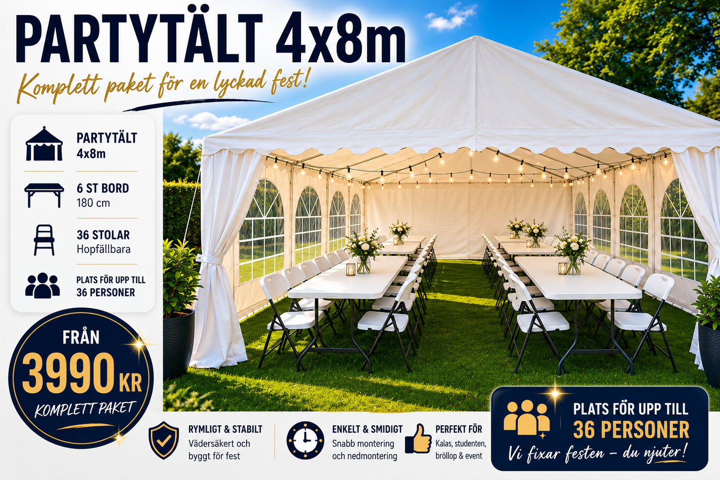 Festpaket - 36 pers