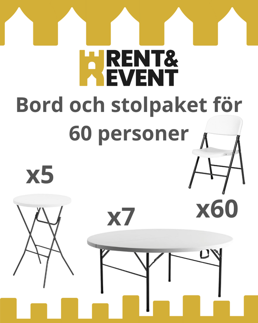 Bord och stolpaket för 60 pers